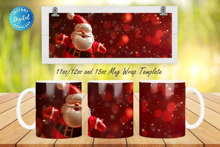 Red Christmas Santa 11, 12 & 15 Oz Mug Sublimation