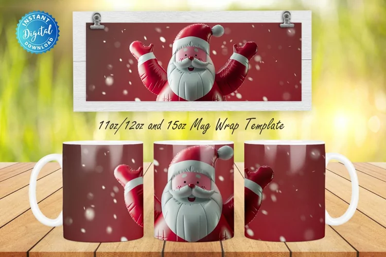 Red Christmas Santa 11, 12 & 15 Oz Mug Sublimation