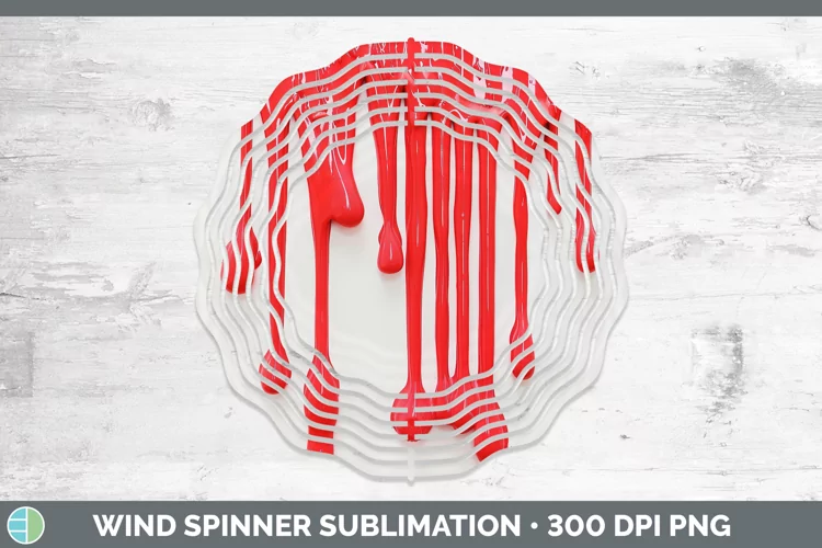 3D Red Slime Wind Spinner Sublimation Spinner Designs