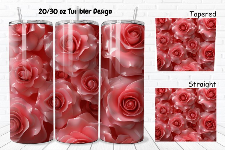 3D Roses Pretty 20/30oz Skinny Tumbler