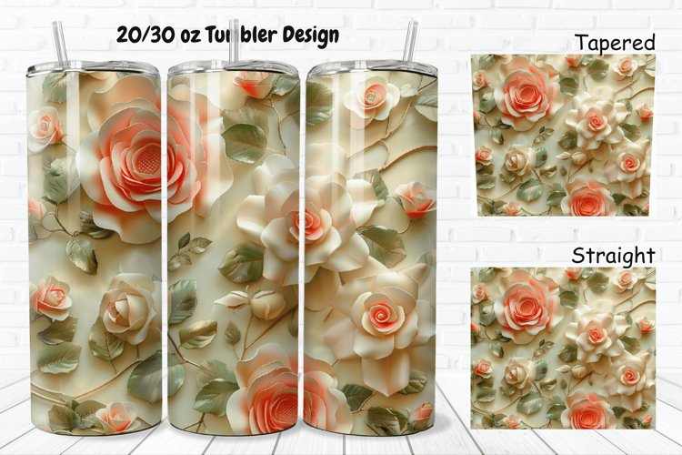 3D Roses Pretty 20/30oz Skinny Tumbler