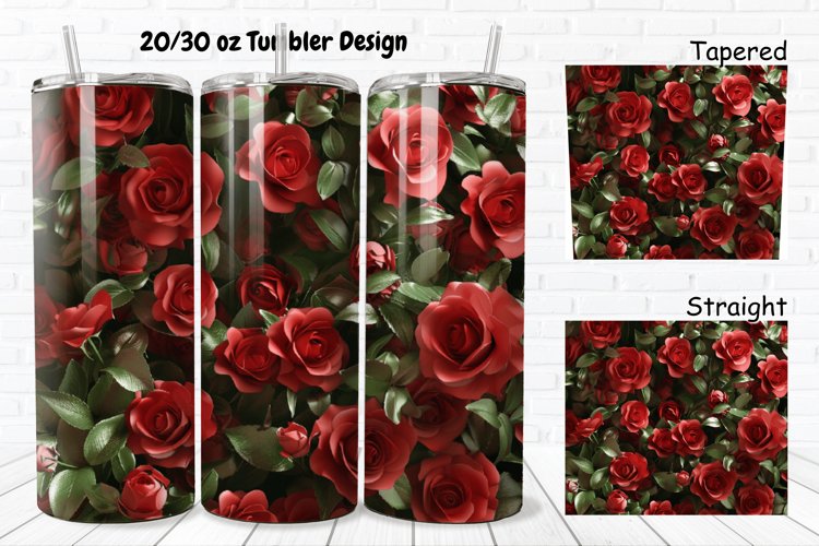 3D Roses Pretty 20/30oz Skinny Tumbler