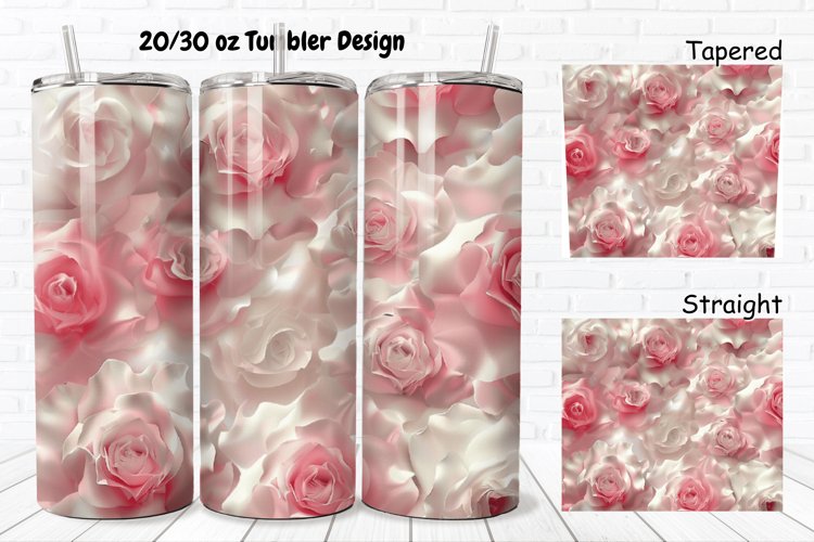 3D Roses Pretty 20/30oz Skinny Tumbler example image 1
