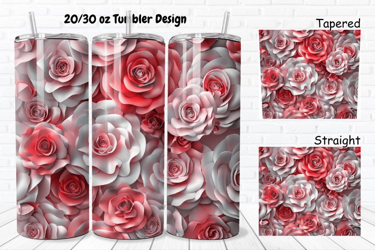 3D Roses Pretty 20/30oz Skinny Tumbler
