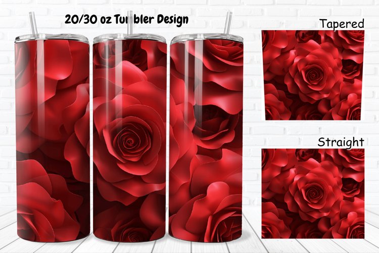 3D Roses Pretty 20/30oz Skinny Tumbler