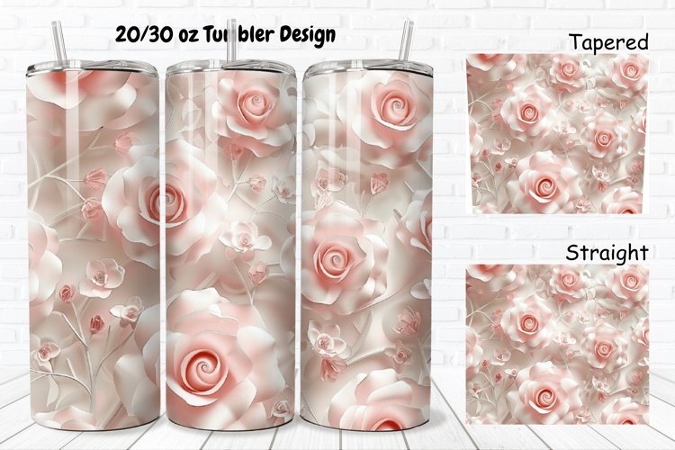 3D Roses Pretty 20/30oz Skinny Tumbler