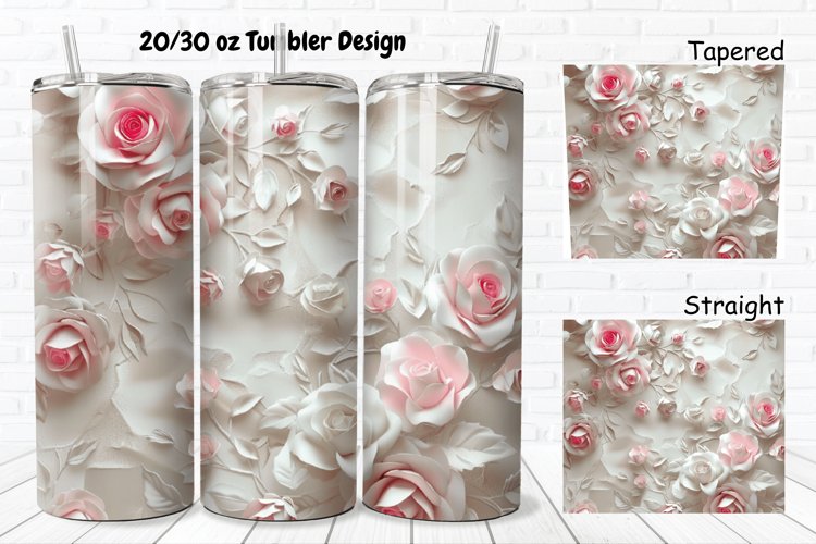 3D Roses Pretty 20/30oz Skinny Tumbler