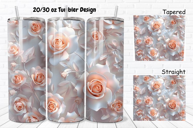 3D Roses Pretty 20/30oz Skinny Tumbler