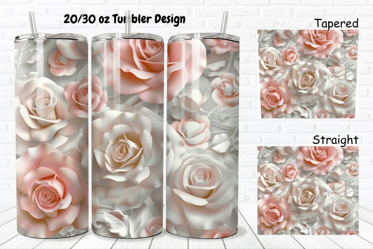 3D Roses Pretty 20/30oz Skinny Tumbler