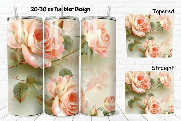 3D Roses Pretty 20/30oz Skinny Tumbler