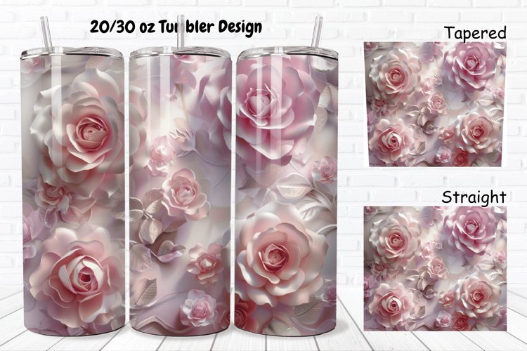 3D Roses Pretty 20/30oz Skinny Tumbler example image 1
