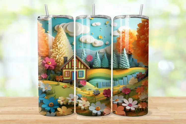 3D Rustic Countryside 20oz/30oz Skinny Tumbler