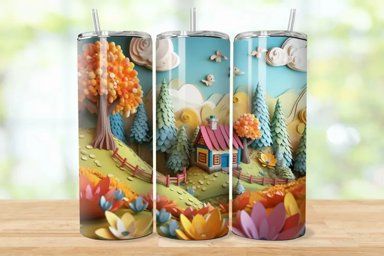 3D Rustic Countryside 20oz/30oz Skinny Tumbler