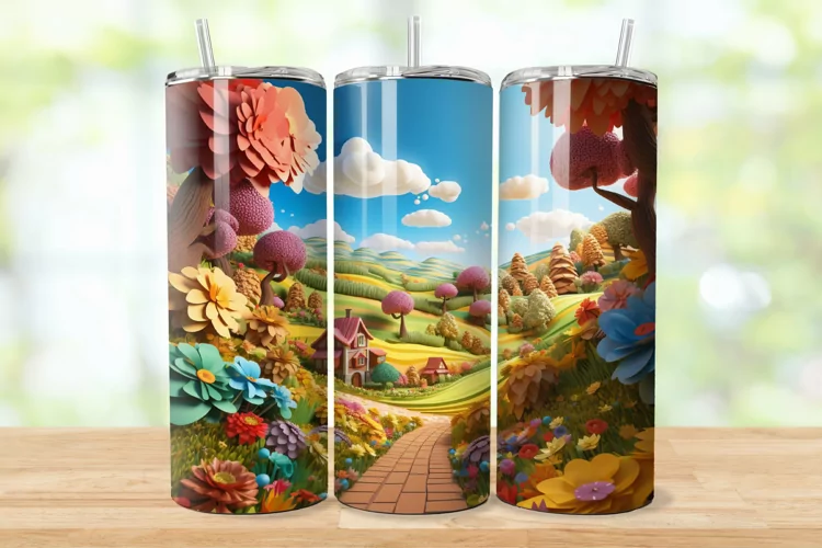 3D Rustic Countryside 20oz/30oz Skinny Tumbler