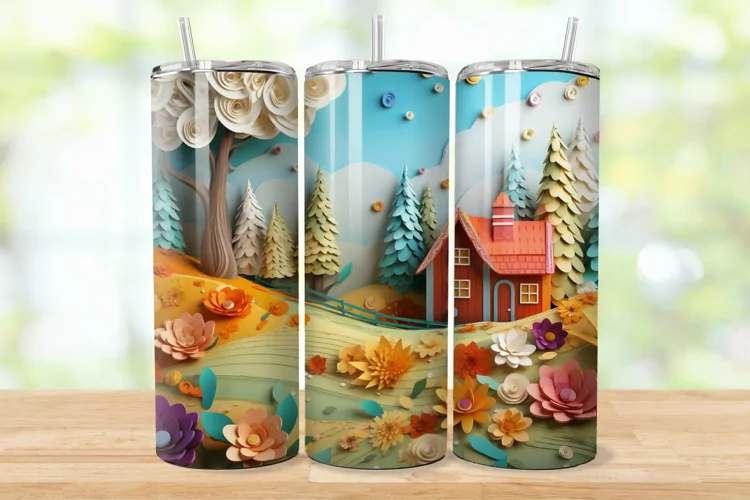 3D Rustic Countryside 20oz/30oz Skinny Tumbler