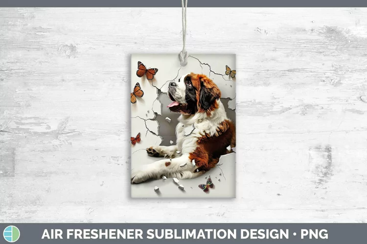 3D Saint Bernard Air Freshener | Sublimation Car Freshener D