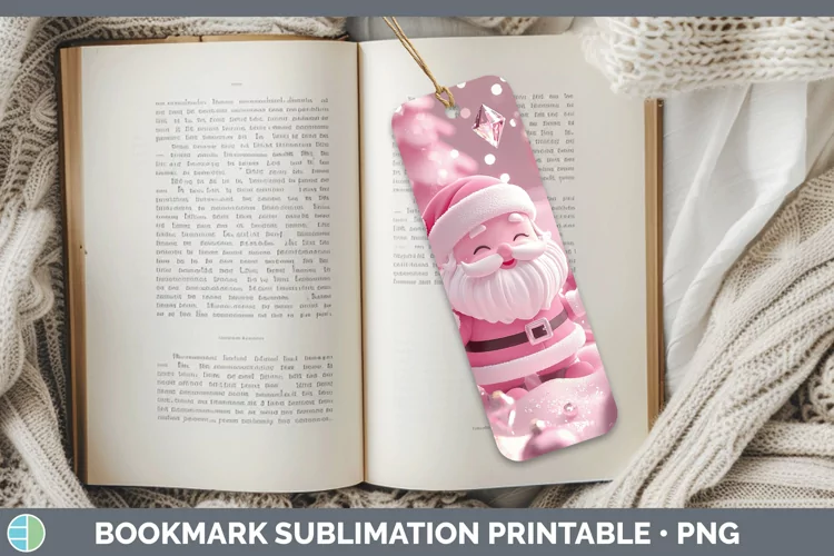 3D Santa Bookmark Sublimation Printable Designs