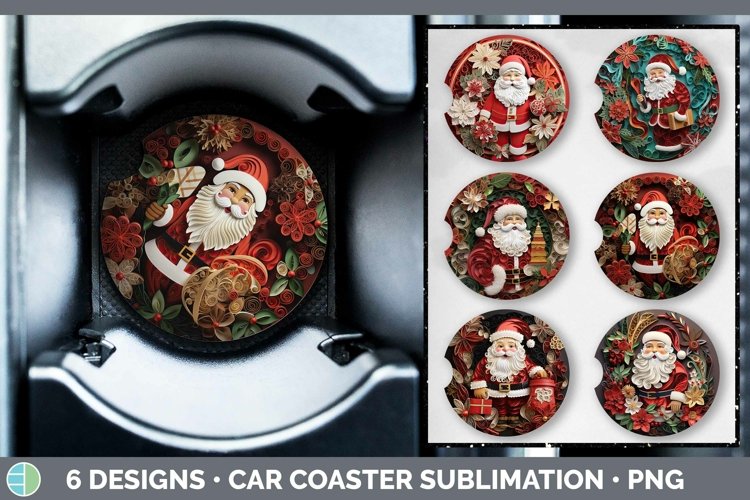 3D Santa Car Coaster | Bundle Coaster Designs