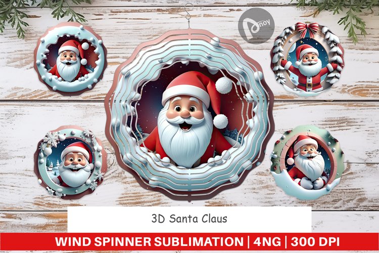Wind Spinner 3D Santa Claus