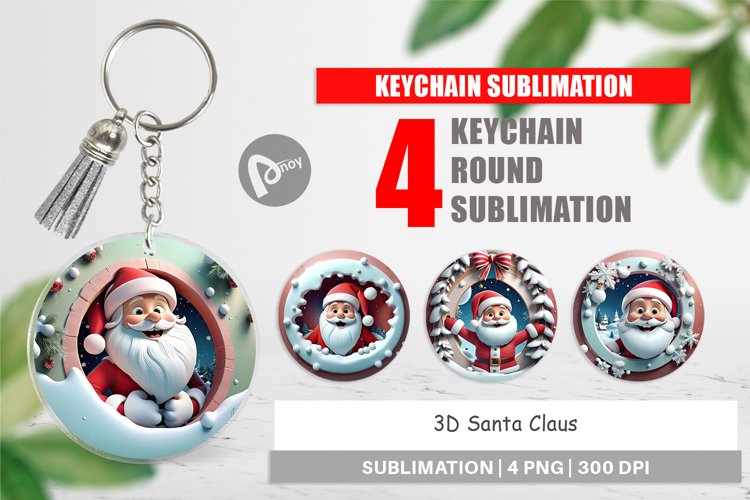 Keychain 3D Santa Claus