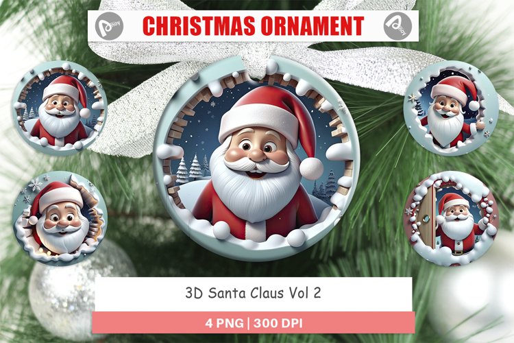 Christmas Ornaments 3D Santa Claus