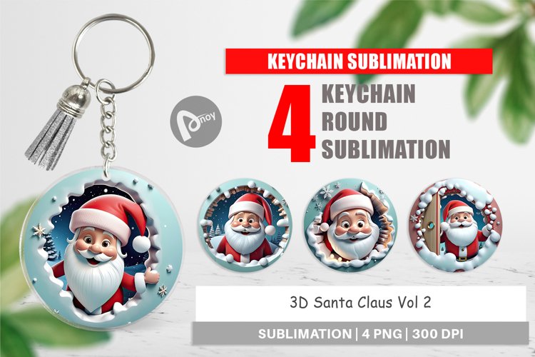 Keychain 3D Santa Claus