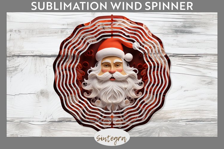 3D Christmas Santa Claus Wind Spinner Sublimation example image 1