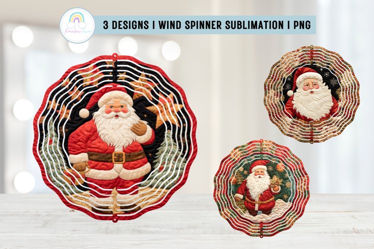 3D Santa Claus Wind Spinner Sublimation