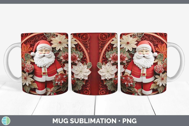 GorgeousWatercolor Christmas Mug Wrap design.