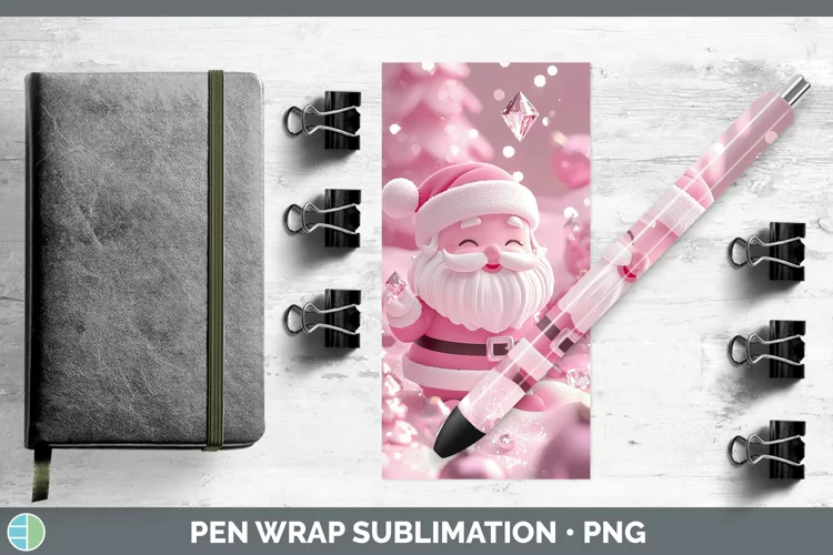 3D Santa Pen Wrap Sublimation Pen Designs