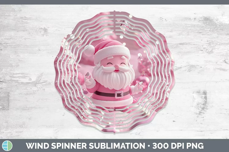 3D Santa Wind Spinner Sublimation Spinner Designs
