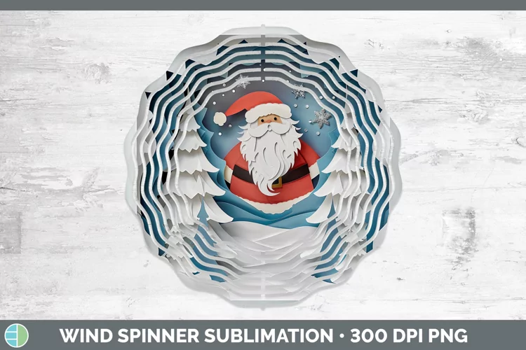 3D Santa Wind Spinner Sublimation Spinner Designs