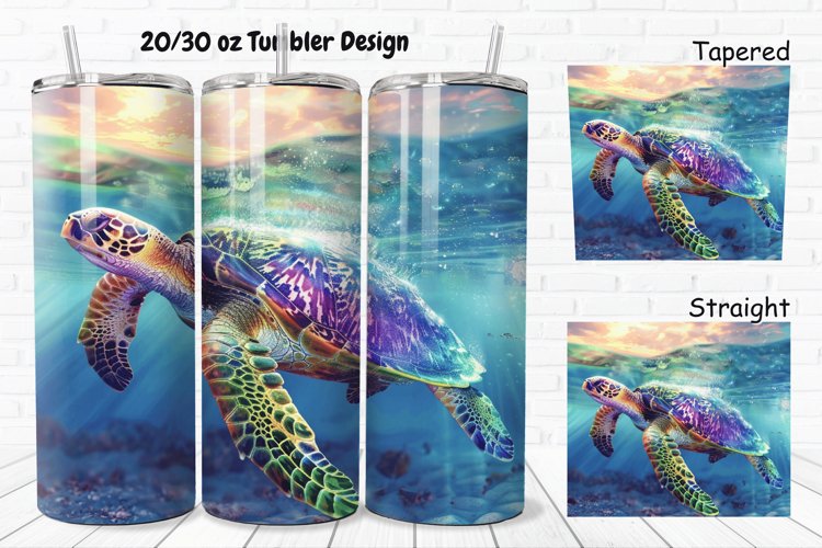 3D Sea Turtle Print 20/30oz Skinny Tumbler