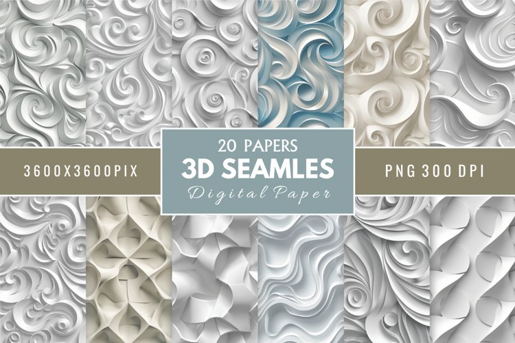 3D Seamless Digital Paper Bundle