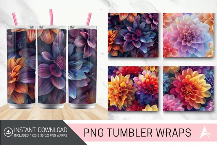 3D Seamless Colorful Tumbler wrap