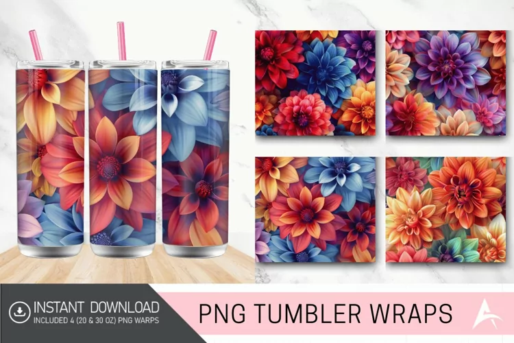 3D Seamless Colorful Tumbler wrap