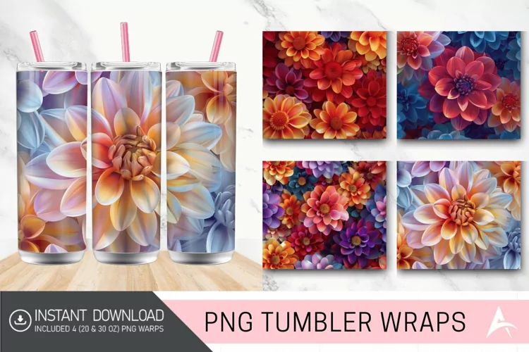 3D Seamless Colorful Tumbler wrap