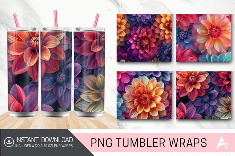 3D Seamless Colorful Tumbler wrap