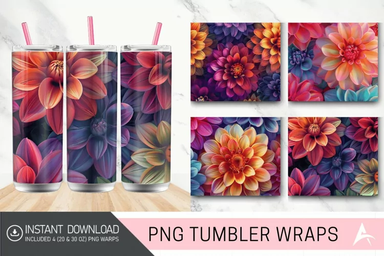 3D Seamless Colorful Tumbler wrap