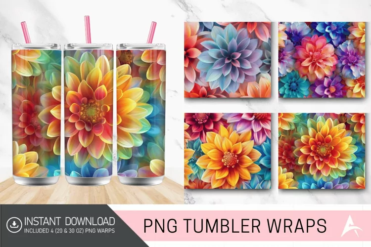 3D Seamless Colorful Tumbler wrap