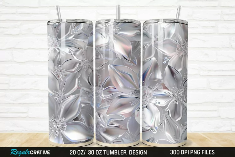 3D Seamless Crystal Blossoms 20/30oz Skinny Tumbler
