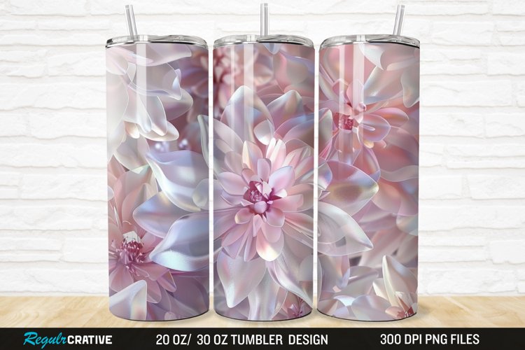 3D Seamless Crystal Blossoms 20/30oz Skinny Tumbler example image 1