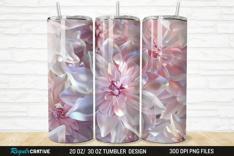 3D Seamless Crystal Blossoms 20/30oz Skinny Tumbler