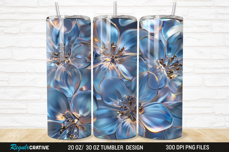 3D Seamless Crystal Blossoms 20/30oz Skinny Tumbler example image 1
