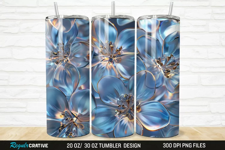 3D Seamless Crystal Blossoms 20/30oz Skinny Tumbler
