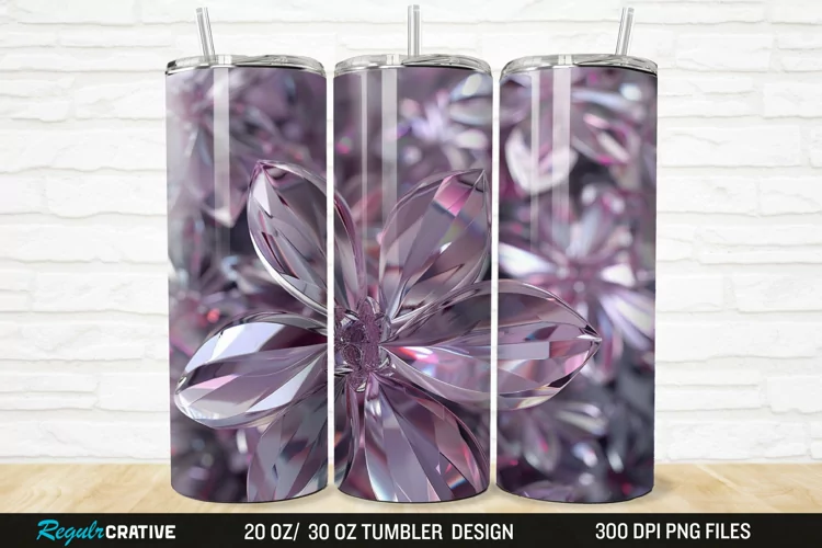 3D Seamless Crystal Blossoms 20/30oz Skinny Tumbler