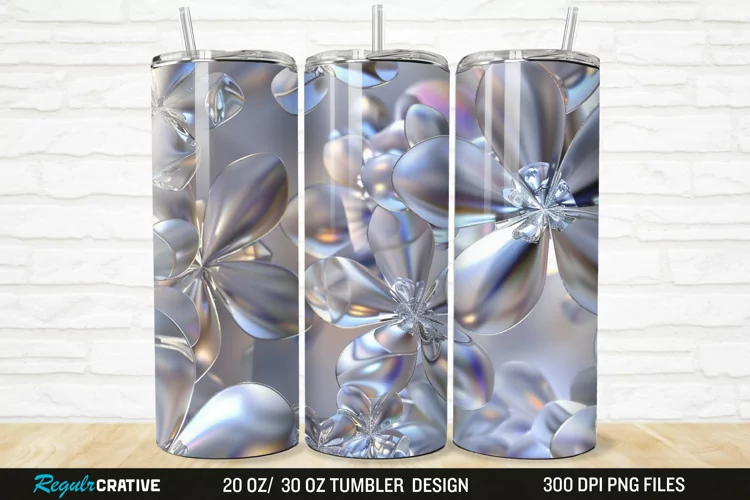 3D Seamless Crystal Blossoms 20/30oz Skinny Tumbler