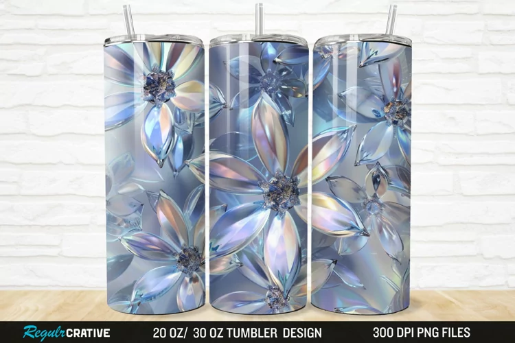 3D Seamless Crystal Blossoms 20/30oz Skinny Tumbler
