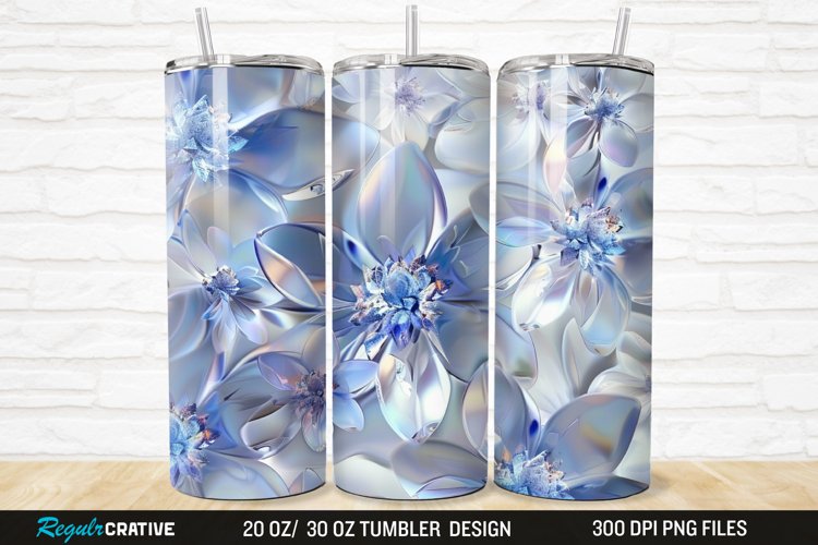 3D Seamless Crystal Blossoms 20/30oz Skinny Tumbler example image 1