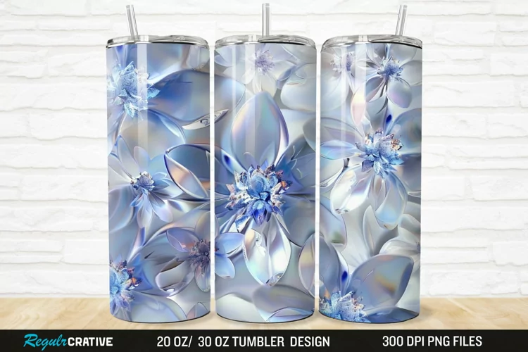 3D Seamless Crystal Blossoms 20/30oz Skinny Tumbler